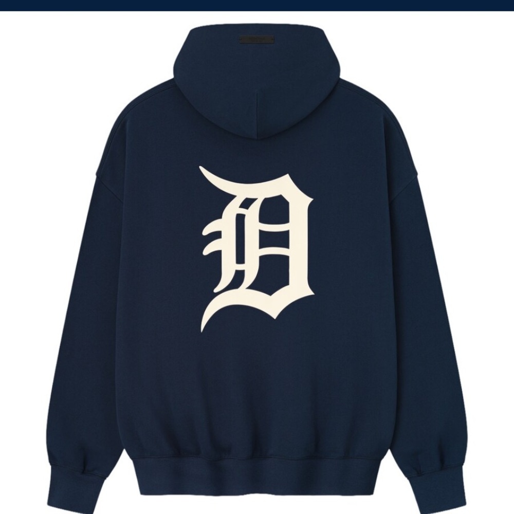 FEAR OF GOD Detroit Tigers Essentials Hoodie Navy NWT SOLD OUT HTF Authentic